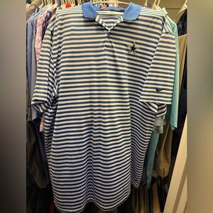 Dallas Cowboys Nike Blue and White Striped Men's Polo Shirt